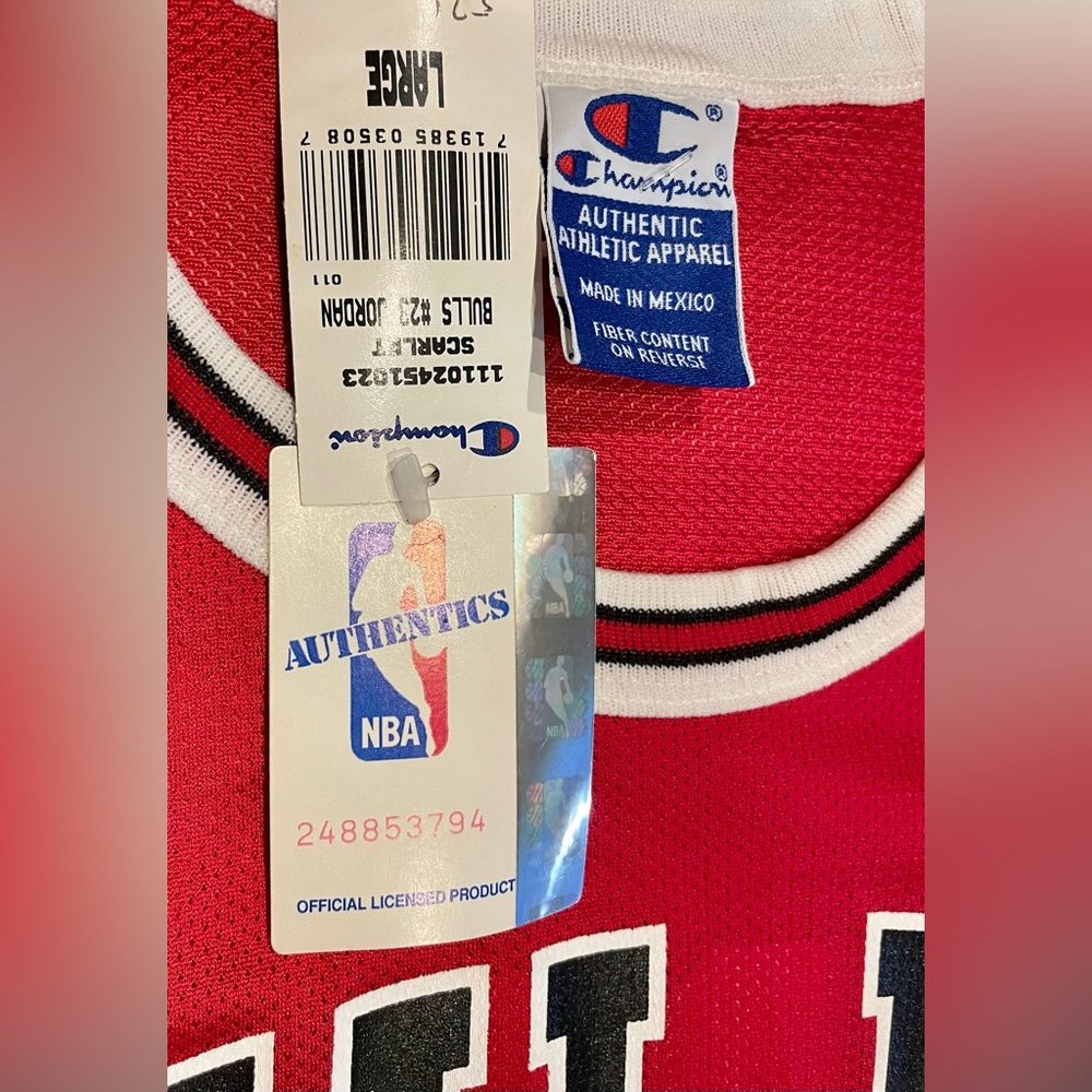 Vintage 90s NWT Michael Jordam Jersey #23 Chicago Bulls Large 44 Original NBA - Picture 7 of 7